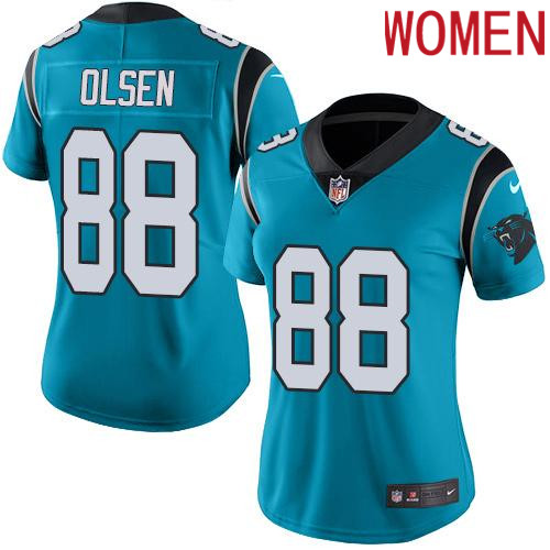 2019 Women Carolina Panthers #88 Olsen blue Nike Vapor Untouchable Limited NFL Jersey->women nfl jersey->Women Jersey